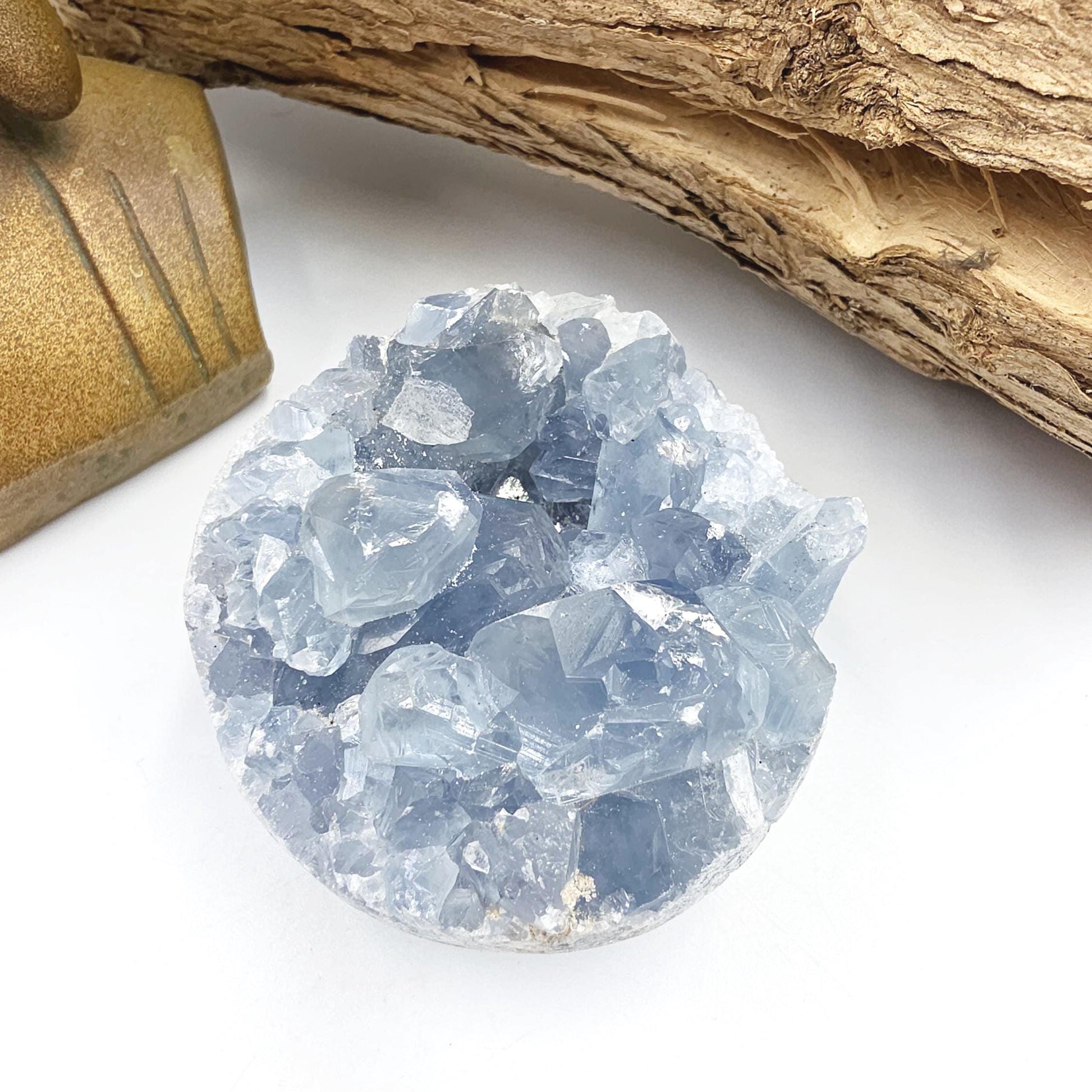 Round Raw Celestite Cluster Specimen – Calm, Spiritual Connection & Crown Chakra Crystal, 300g