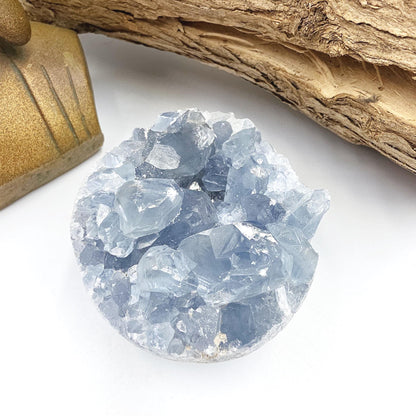 Round Raw Celestite Cluster Specimen – Calm, Spiritual Connection & Crown Chakra Crystal, 300g