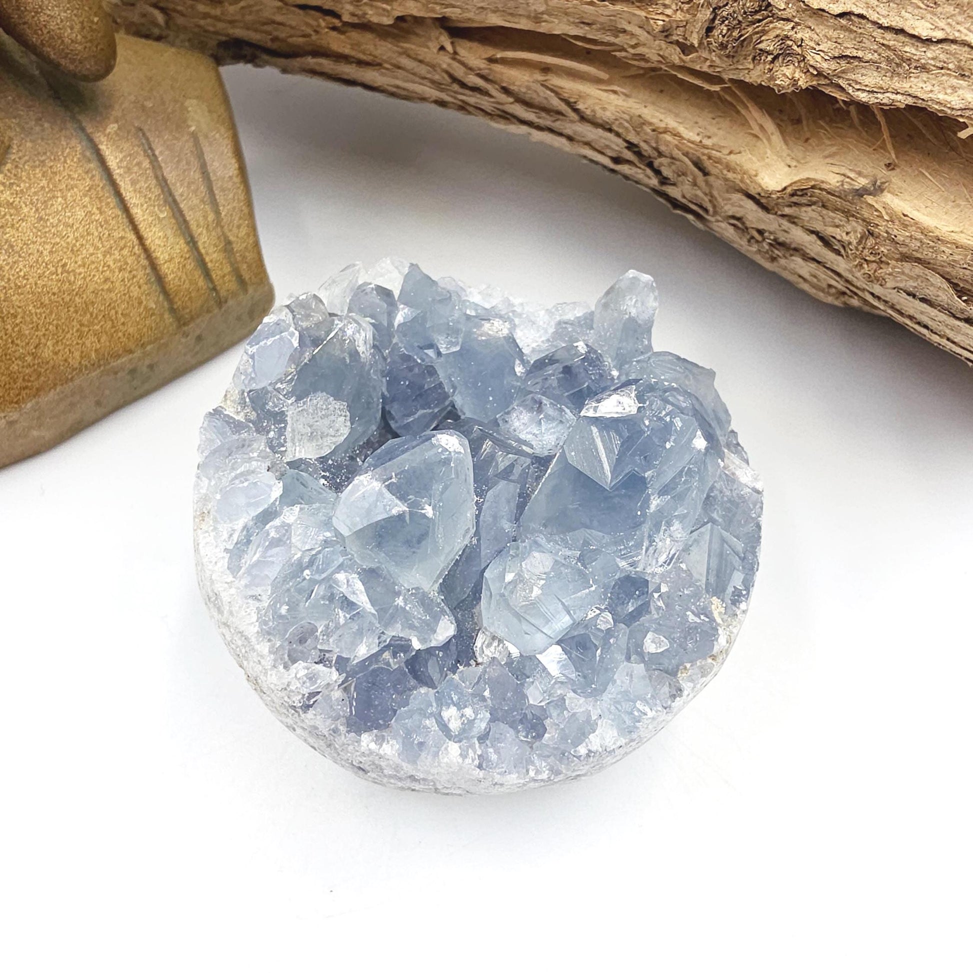 Round Raw Celestite Cluster Specimen – Calm, Spiritual Connection & Crown Chakra Crystal, 300g