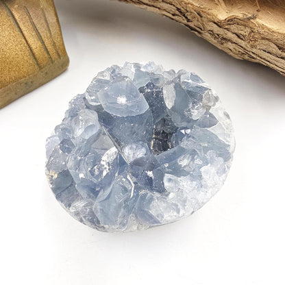 Round Raw Celestite Cluster Specimen – Calm, Spiritual Connection & Crown Chakra Crystal, 300g