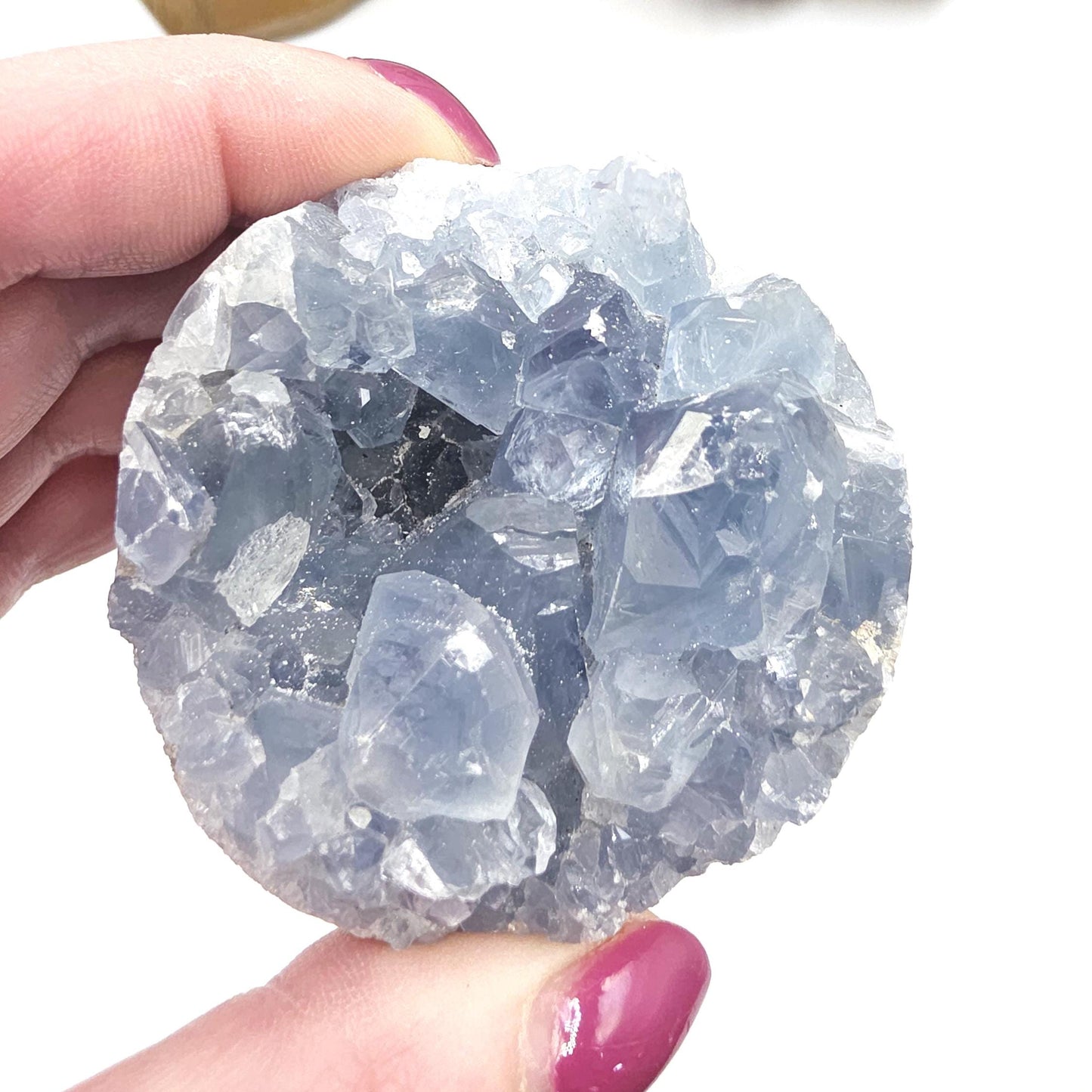 Round Raw Celestite Cluster Specimen – Calm, Spiritual Connection & Crown Chakra Crystal, 300g