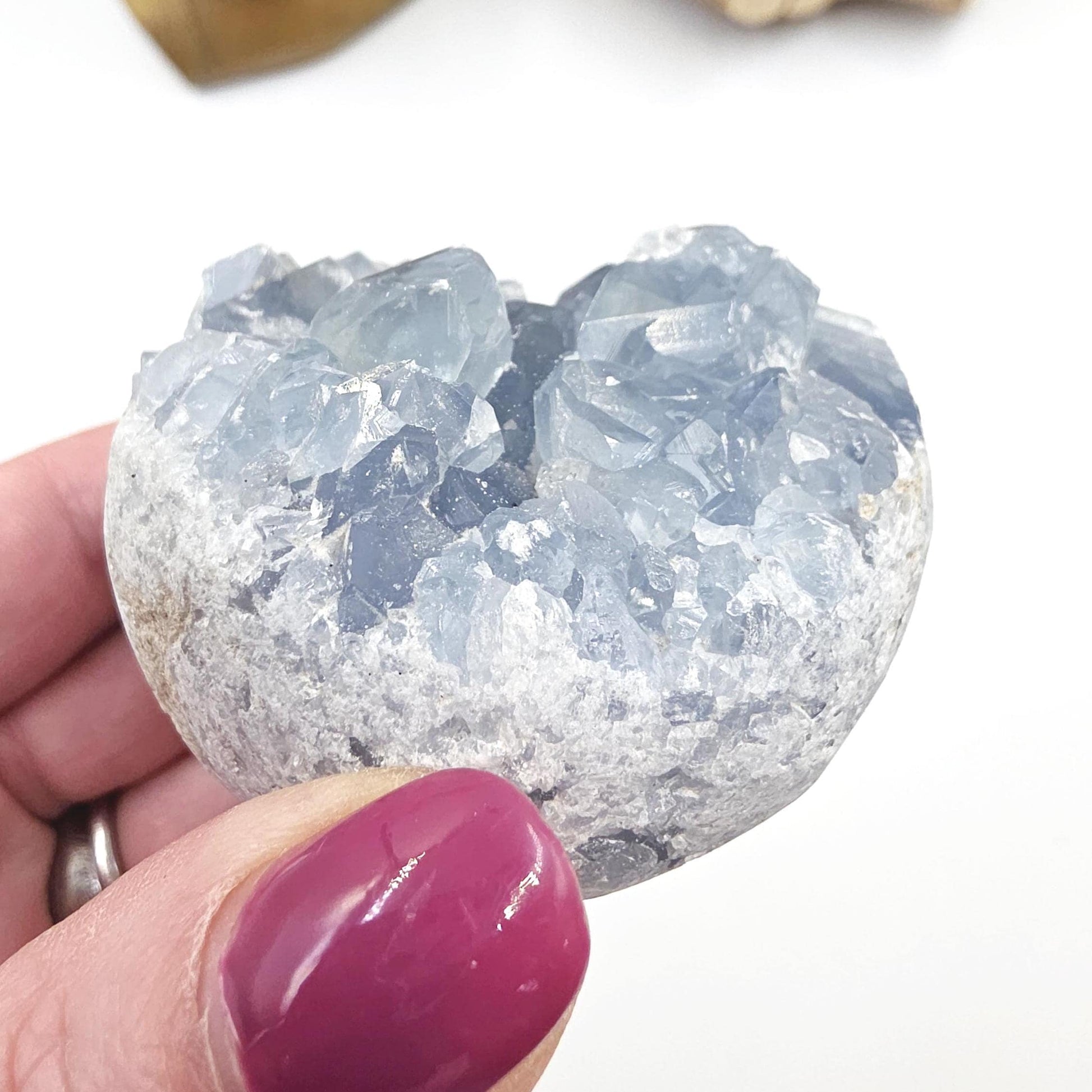 Round Raw Celestite Cluster Specimen – Calm, Spiritual Connection & Crown Chakra Crystal, 300g