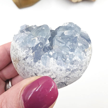 Round Raw Celestite Cluster Specimen – Calm, Spiritual Connection & Crown Chakra Crystal, 300g