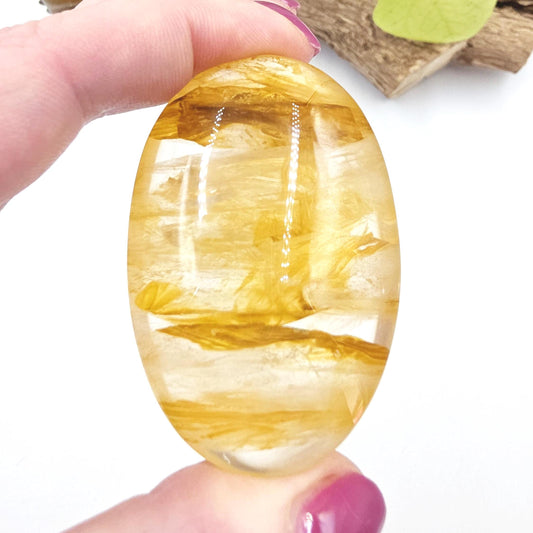 High Grade Golden Healer Palm Stone – Deep Healing & Spiritual Balance Crystal, 85g