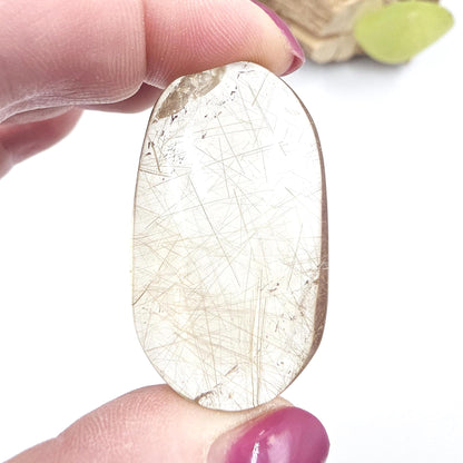 Little Golden Rutile Palm Stone – Manifestation, Clarity & High-Vibration Energy Crystal, 35g