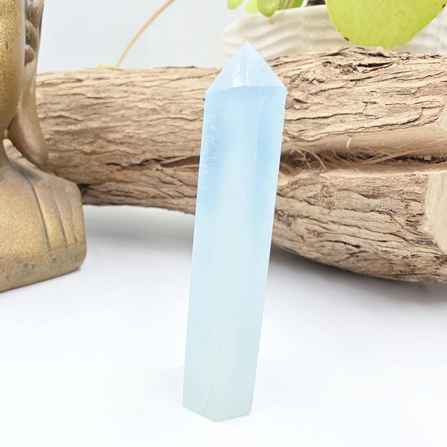 Aquamarine Tower - Calming & Communication Throat Chakra Healing Crystal Point - 7cm