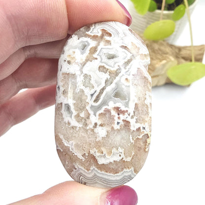 Sparkly Mexican Crazy Lace Agate Palm Stone - Joy, Positivity & Protection Healing Crystal, 90g