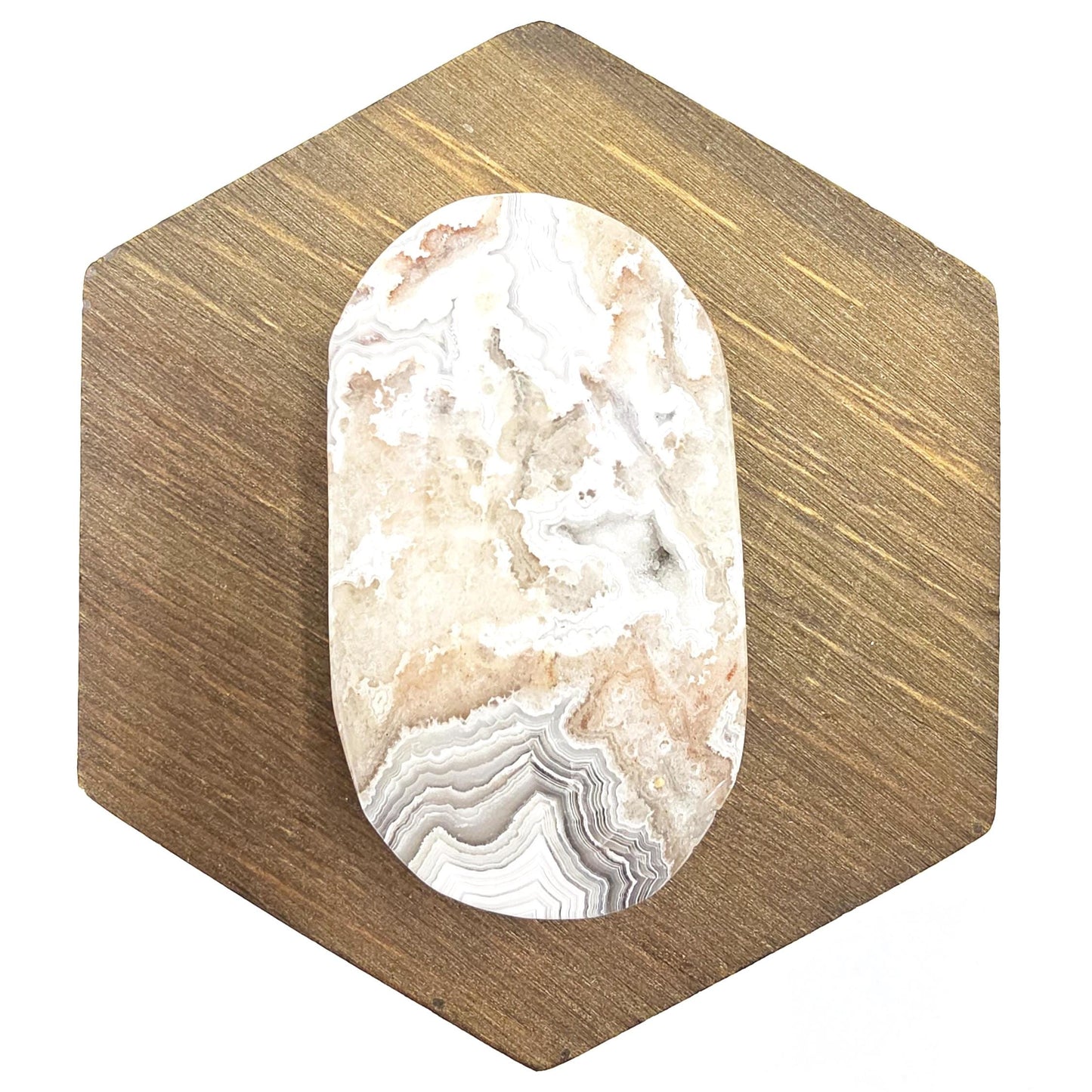 Sparkly Mexican Crazy Lace Agate Palm Stone - Joy, Positivity & Protection Healing Crystal, 90g