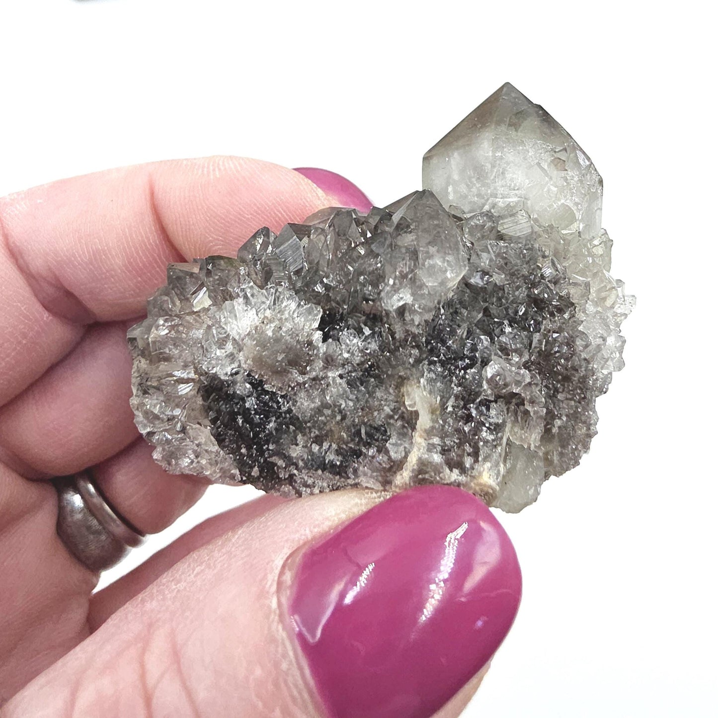 Little Rare Black Spirit Quartz Cluster - Protective & Spiritual Growth Crystal - 50g
