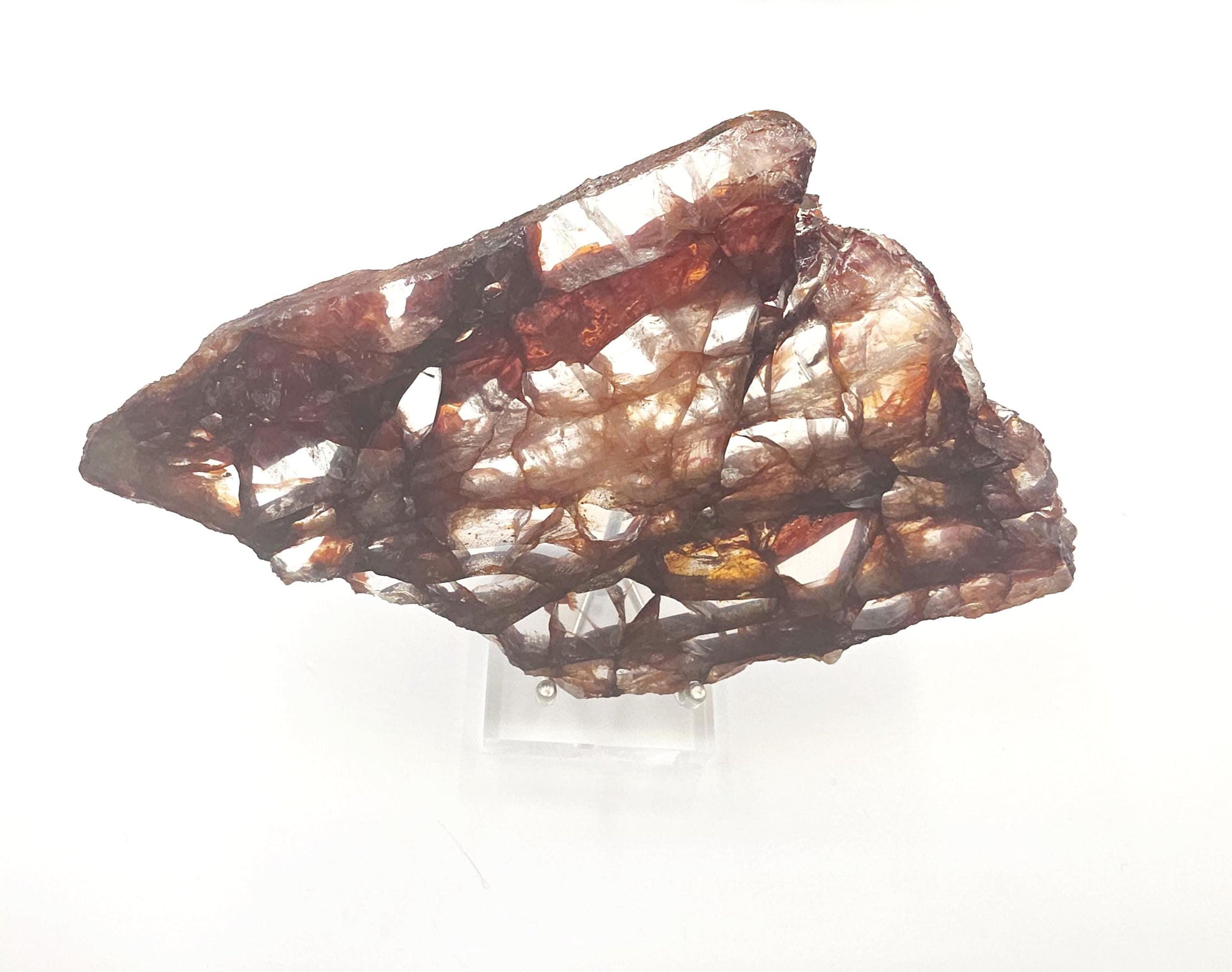 High Grade Fire Quartz Slice Slab – Hematoid Quartz for Grounding, Clarity & Balanced Energy, 295g