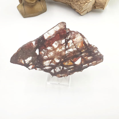 High Grade Fire Quartz Slice Slab – Hematoid Quartz for Grounding, Clarity & Balanced Energy, 295g