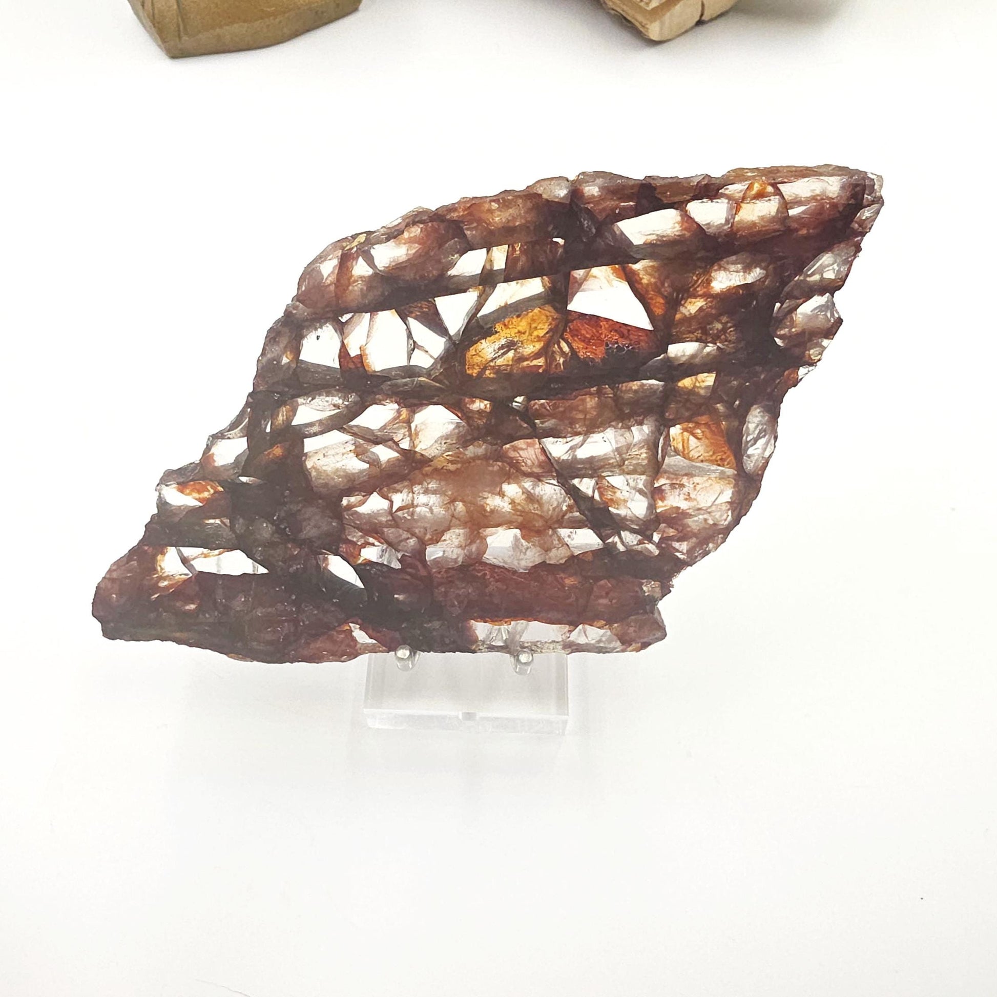 High Grade Fire Quartz Slice Slab – Hematoid Quartz for Grounding, Clarity & Balanced Energy, 295g
