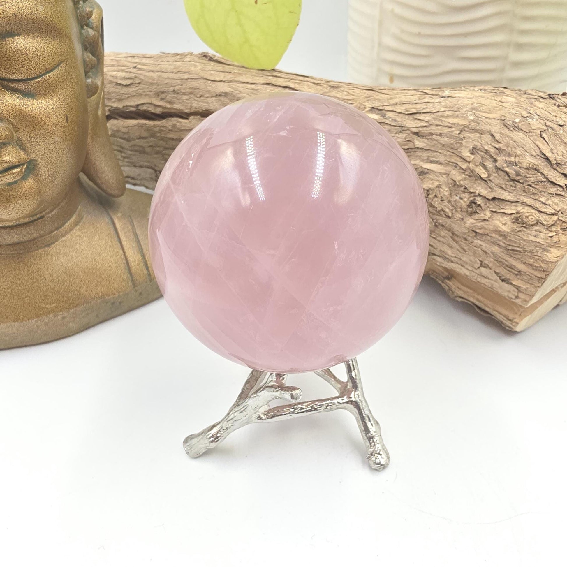 Lavender Rose Quartz Sphere – Self Love, Calm & Soothing Healing Crystal, 67mm