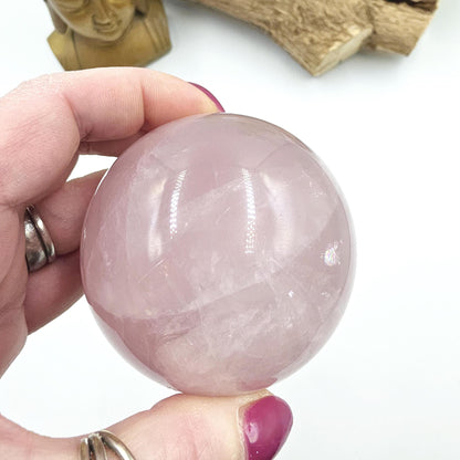 Lavender Rose Quartz Sphere – Self Love, Calm & Soothing Healing Crystal, 67mm