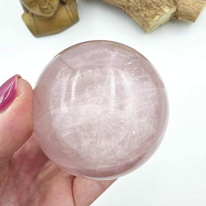 Lavender Rose Quartz Sphere – Self Love, Calm & Soothing Healing Crystal, 67mm