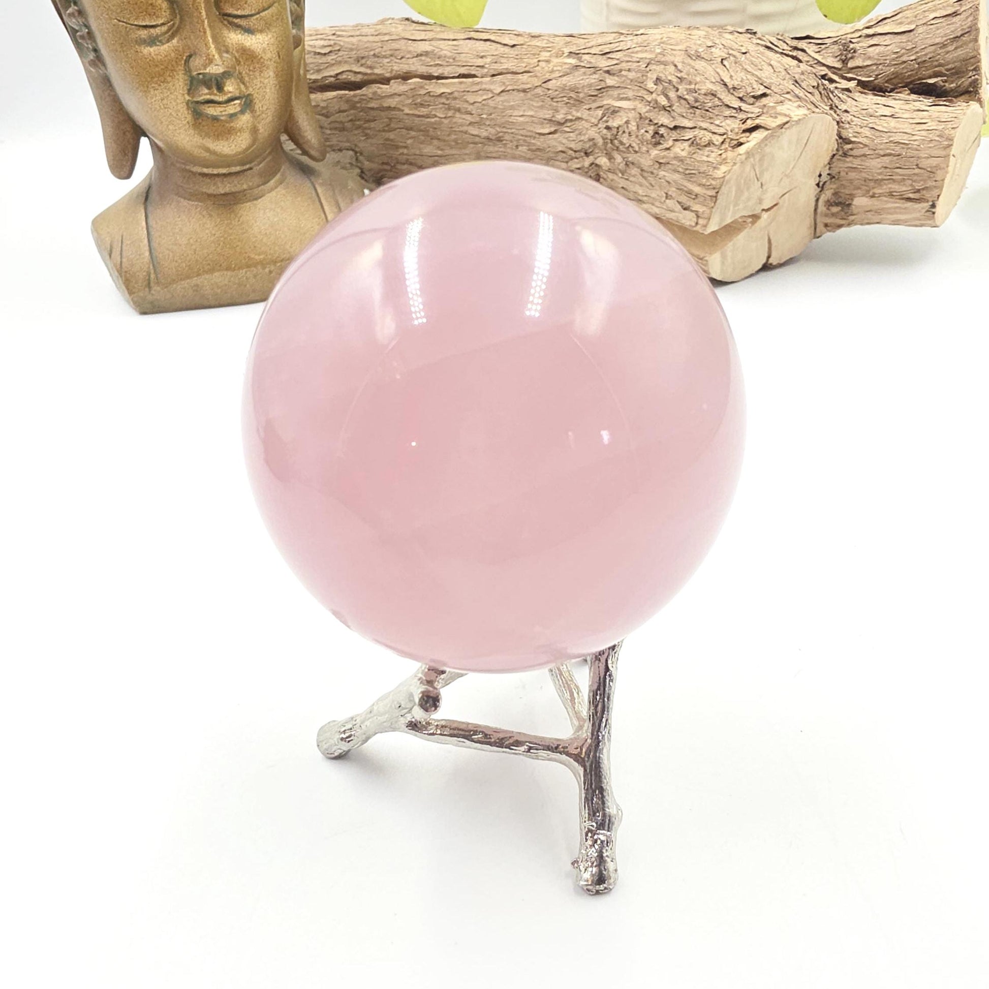 Lavender Rose Quartz Sphere – Self Love, Calm & Soothing Healing Crystal, 67mm