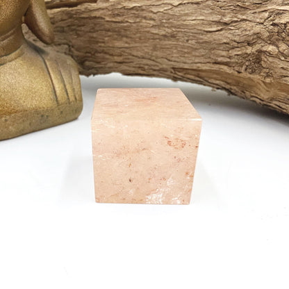 Rare Pink Lemurian Quartz Crystal Cube – Love, Healing & High Vibrational Quartz Crystal, 85g