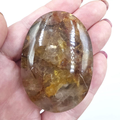 Golden Healer Palm Stone – Deep Healing & Spiritual Balance Crystal, 60g
