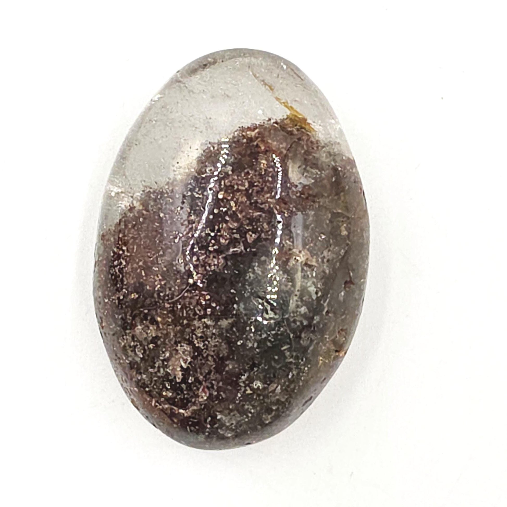 Garden Quartz (Lodolite) Palm Stone – Manifestation, Clarity & Inner Journey Healing Crystal, 80g
