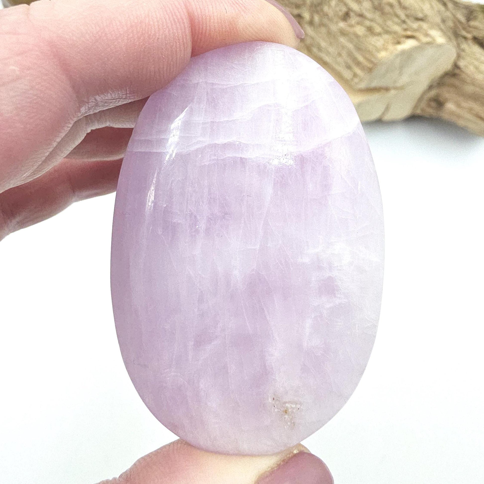 Flashy Kunzite Crystal Palm Stone - Heart Chakra & Emotional Healing Crystal, 60g