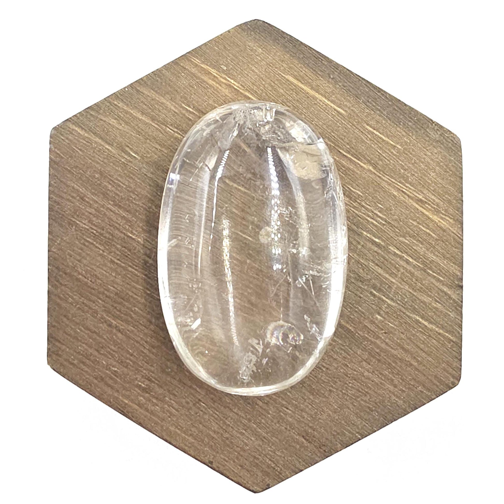 High Grade Clear Quartz Palm Stone with rainbows - Energy Amplifying Healing Crystal - 60g