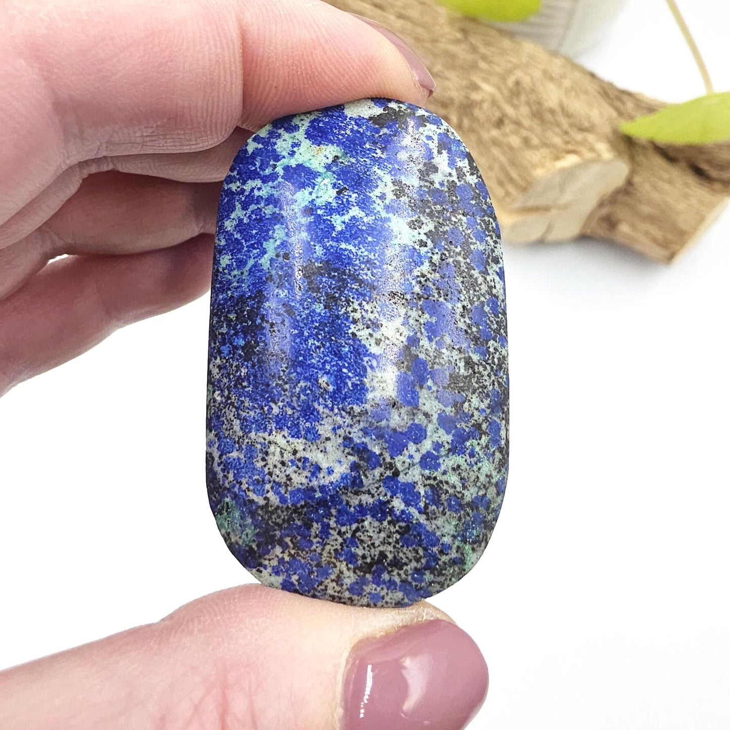 Rare Azurite Palm Stone - Intuition & Spiritual Insight Third Eye Chakra Crystal, 40g