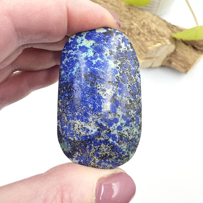 Rare Azurite Palm Stone - Intuition & Spiritual Insight Third Eye Chakra Crystal, 40g