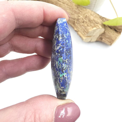 Rare Azurite Palm Stone - Intuition & Spiritual Insight Third Eye Chakra Crystal, 40g