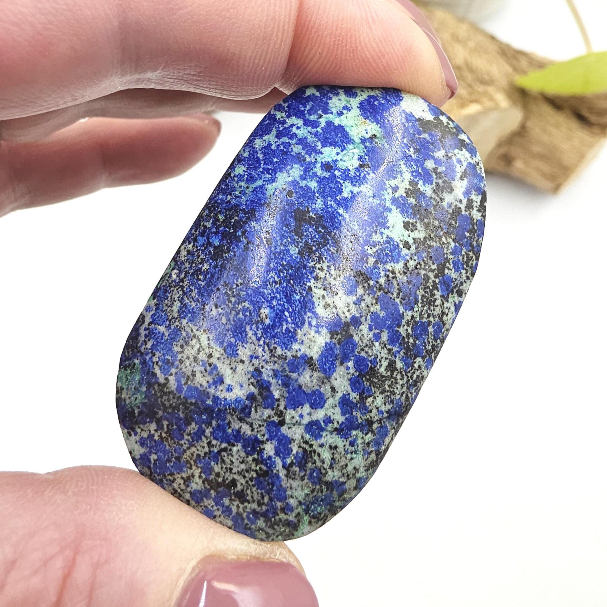 Rare Azurite Palm Stone - Intuition & Spiritual Insight Third Eye Chakra Crystal, 40g