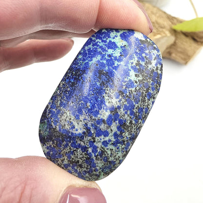 Rare Azurite Palm Stone - Intuition & Spiritual Insight Third Eye Chakra Crystal, 40g