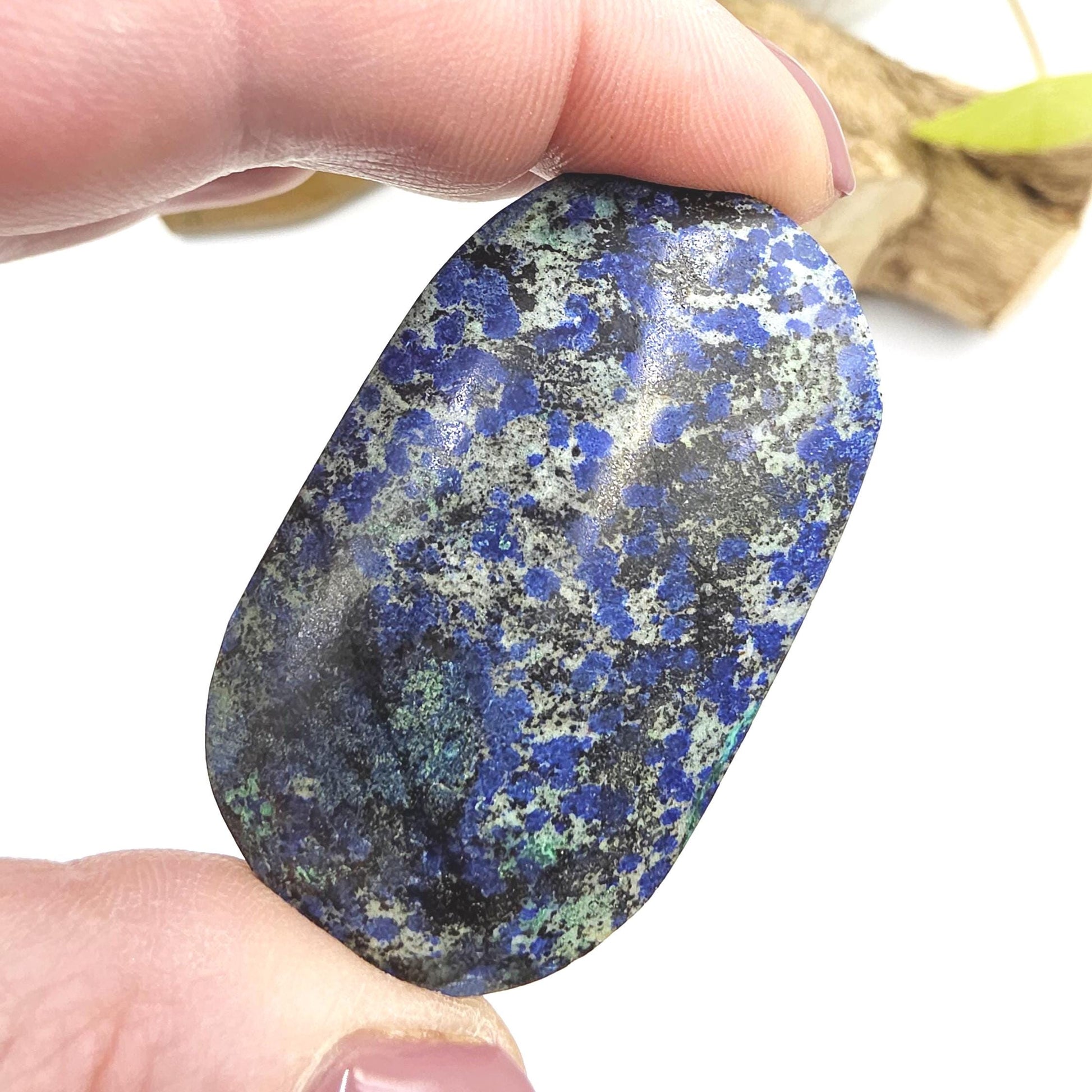 Rare Azurite Palm Stone - Intuition & Spiritual Insight Third Eye Chakra Crystal, 40g