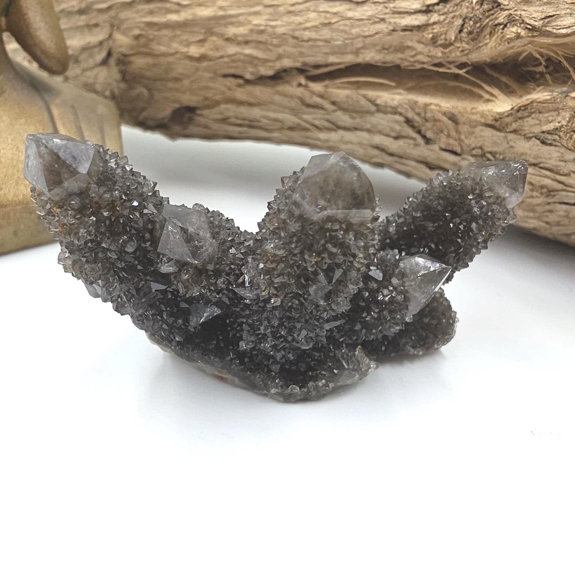 Rare Black Spirit Quartz Cluster Specimen – Protection, Spiritual Growth & High Vibration Crystal, 105g