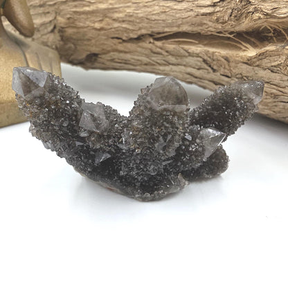 Rare Black Spirit Quartz Cluster Specimen – Protection, Spiritual Growth & High Vibration Crystal, 105g