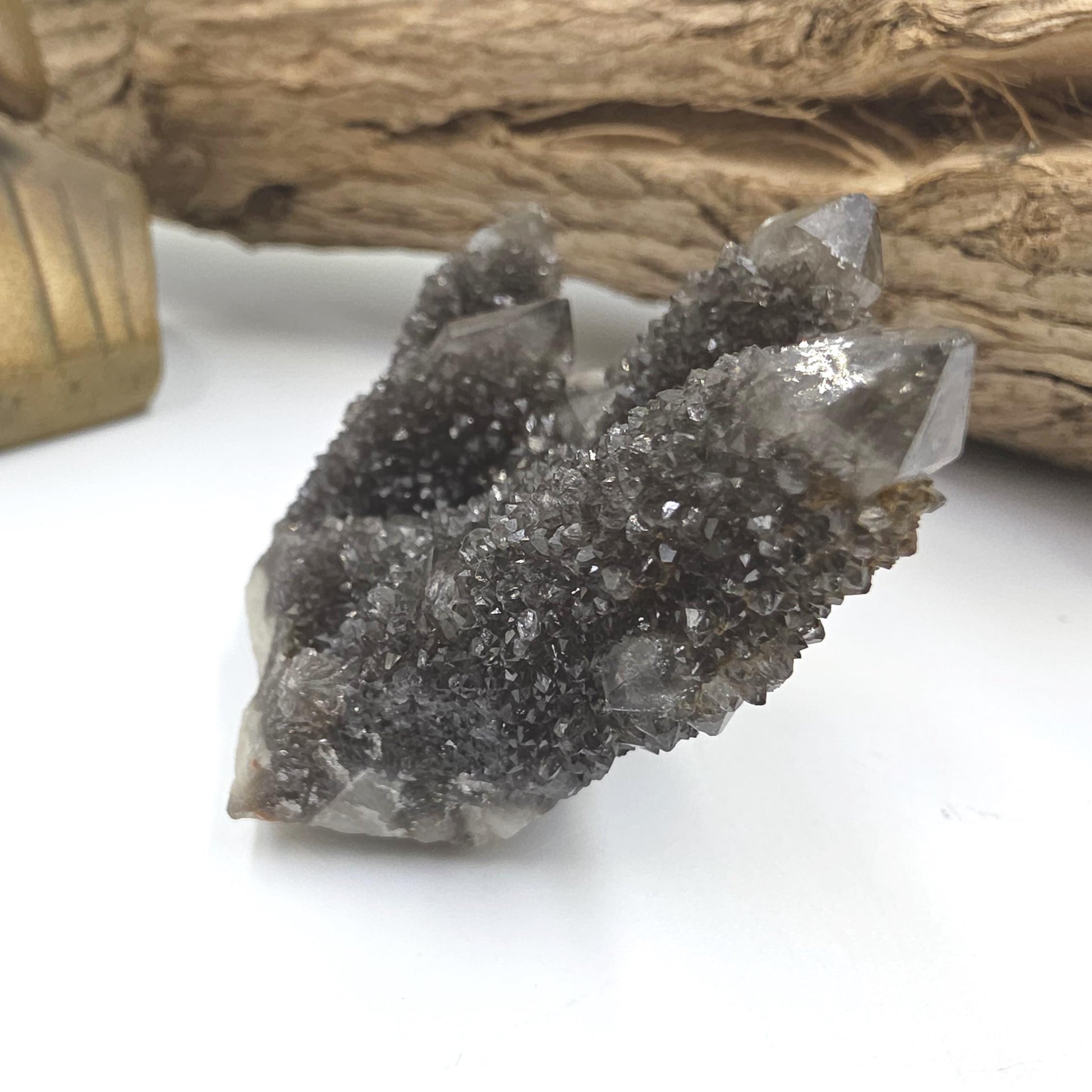 Rare Black Spirit Quartz Cluster Specimen – Protection, Spiritual Growth & High Vibration Crystal, 105g