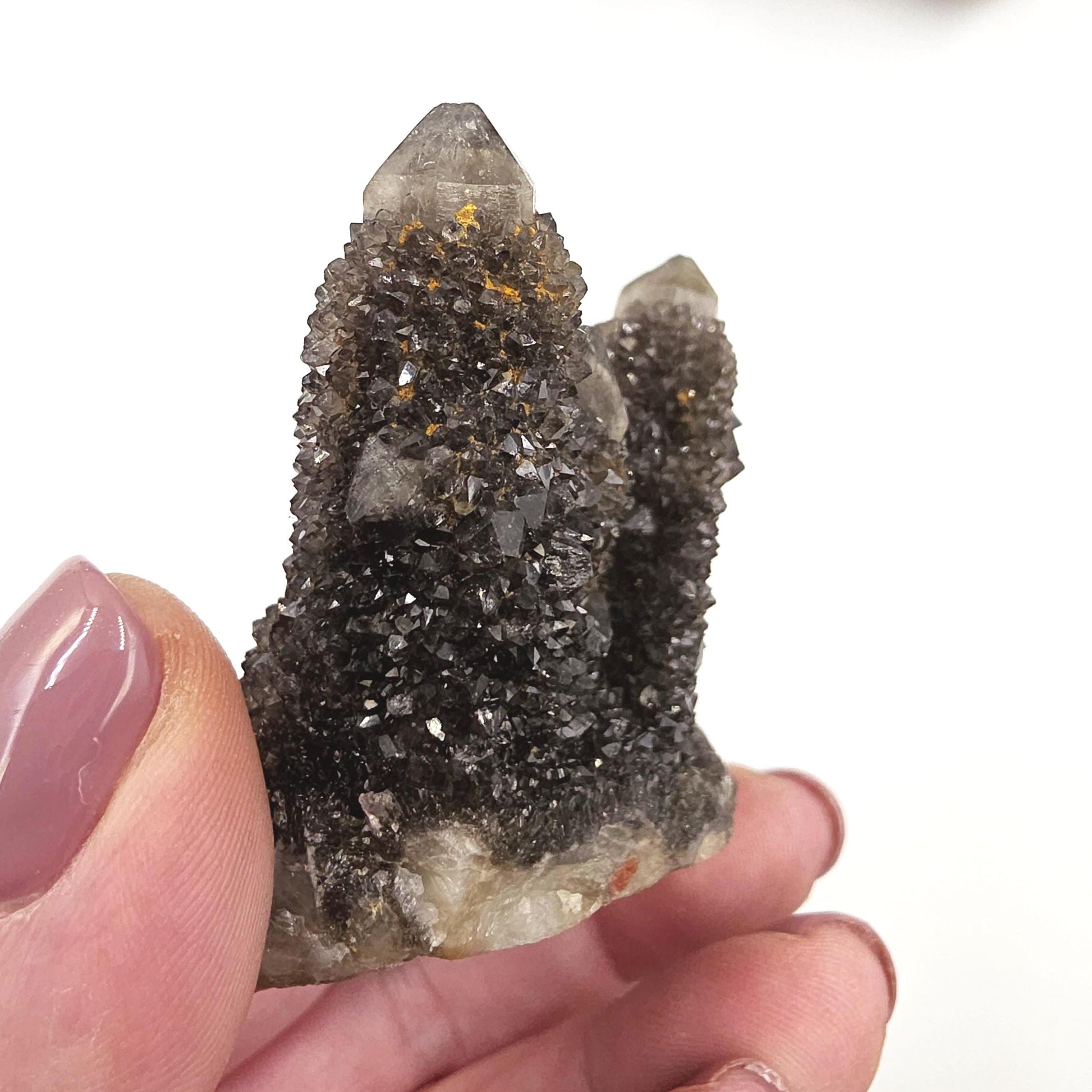 Rare Black Spirit Quartz Cluster Specimen – Protection, Spiritual Growth & High Vibration Crystal, 105g