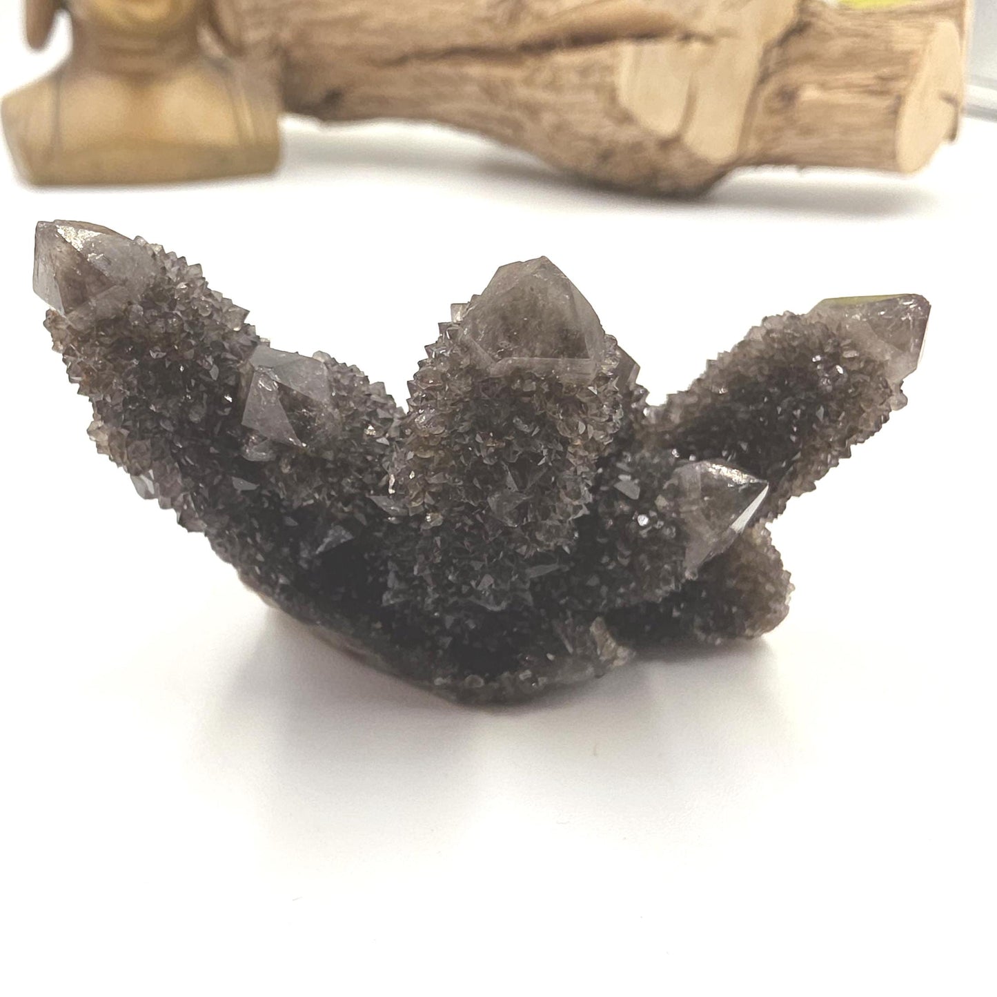 Rare Black Spirit Quartz Cluster Specimen – Protection, Spiritual Growth & High Vibration Crystal, 105g