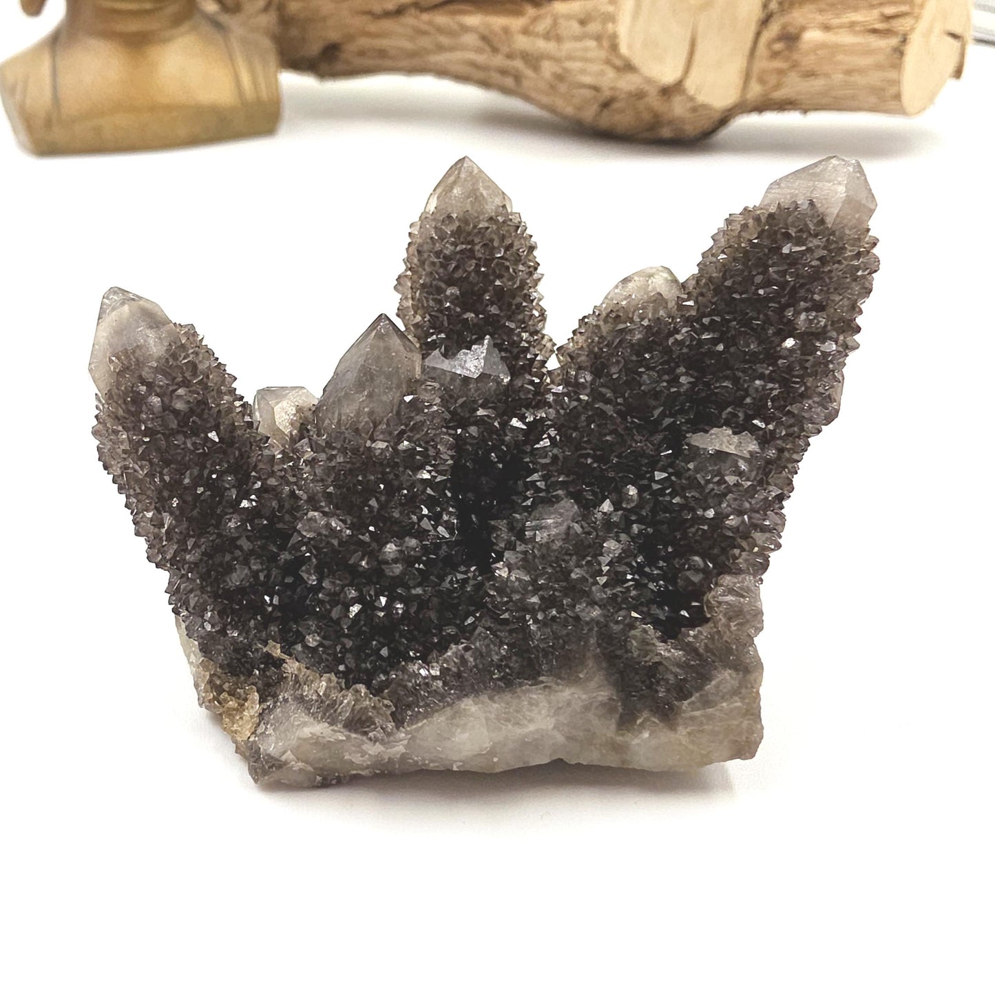 Rare Black Spirit Quartz Cluster Specimen – Protection, Spiritual Growth & High Vibration Crystal, 105g