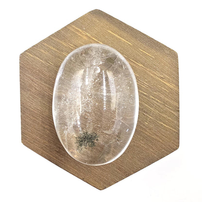 Minimalistic Garden Quartz (Lodolite) Palm Stone – Manifestation, Clarity & Inner Journey Healing Crystal, 75g