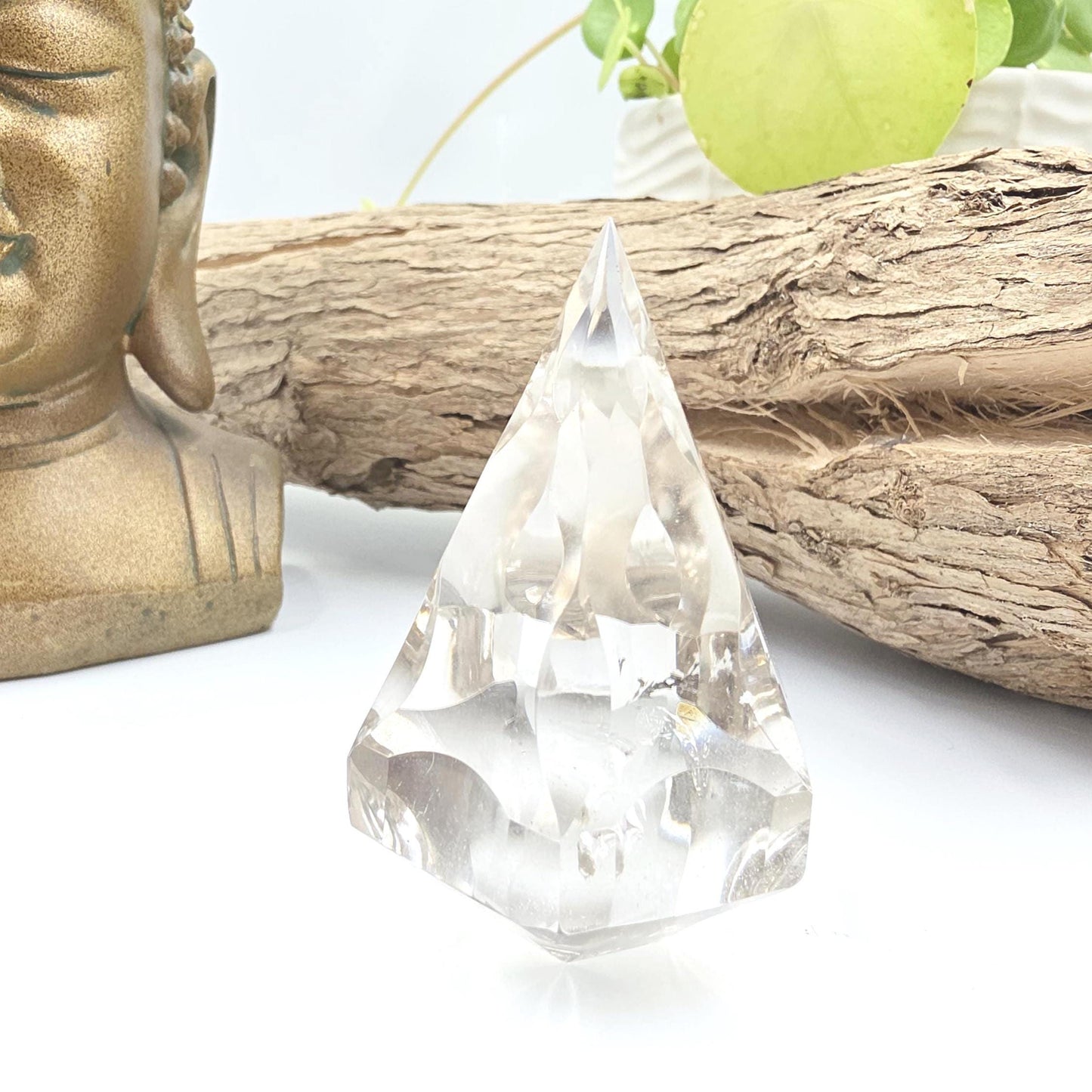 Faceted Clear Quartz Diamond – Energy Amplification, Clarity & Healing Crystal, 125g