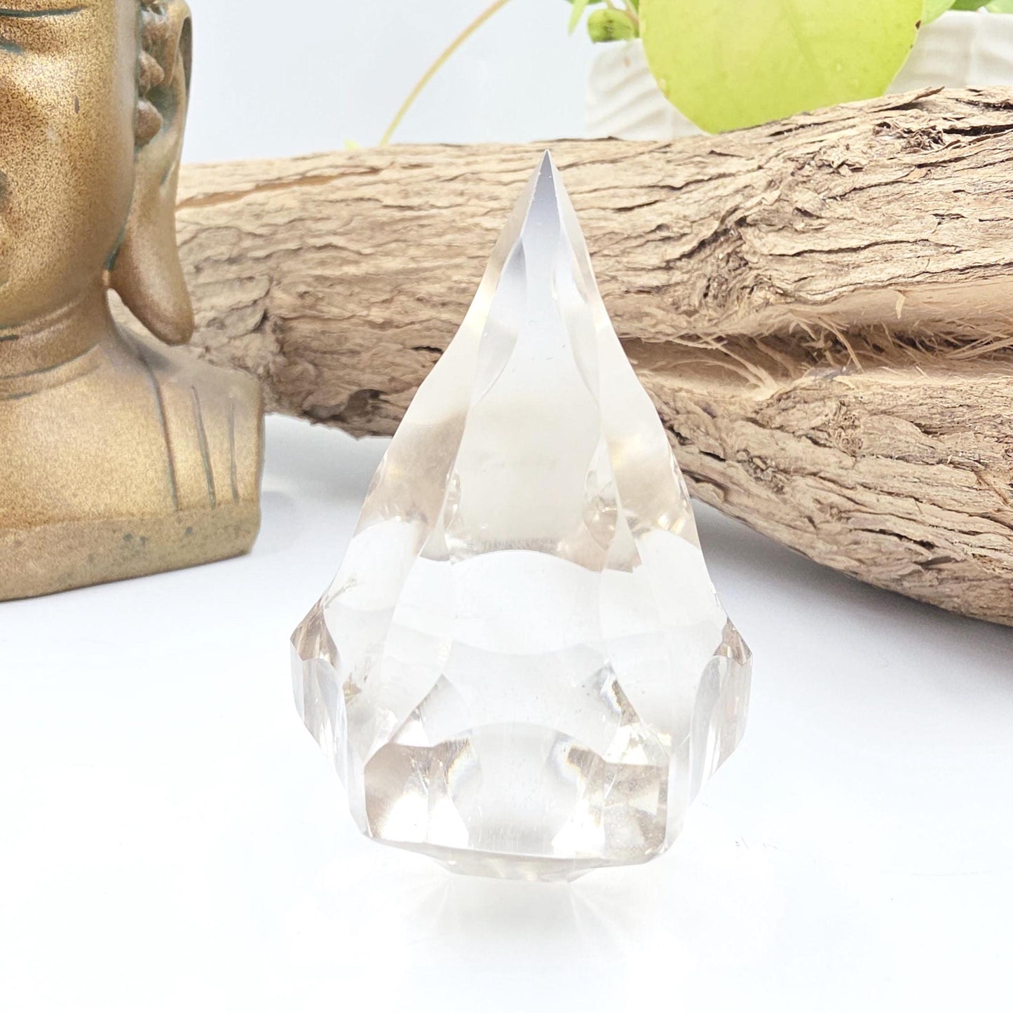 Faceted Clear Quartz Diamond – Energy Amplification, Clarity & Healing Crystal, 125g