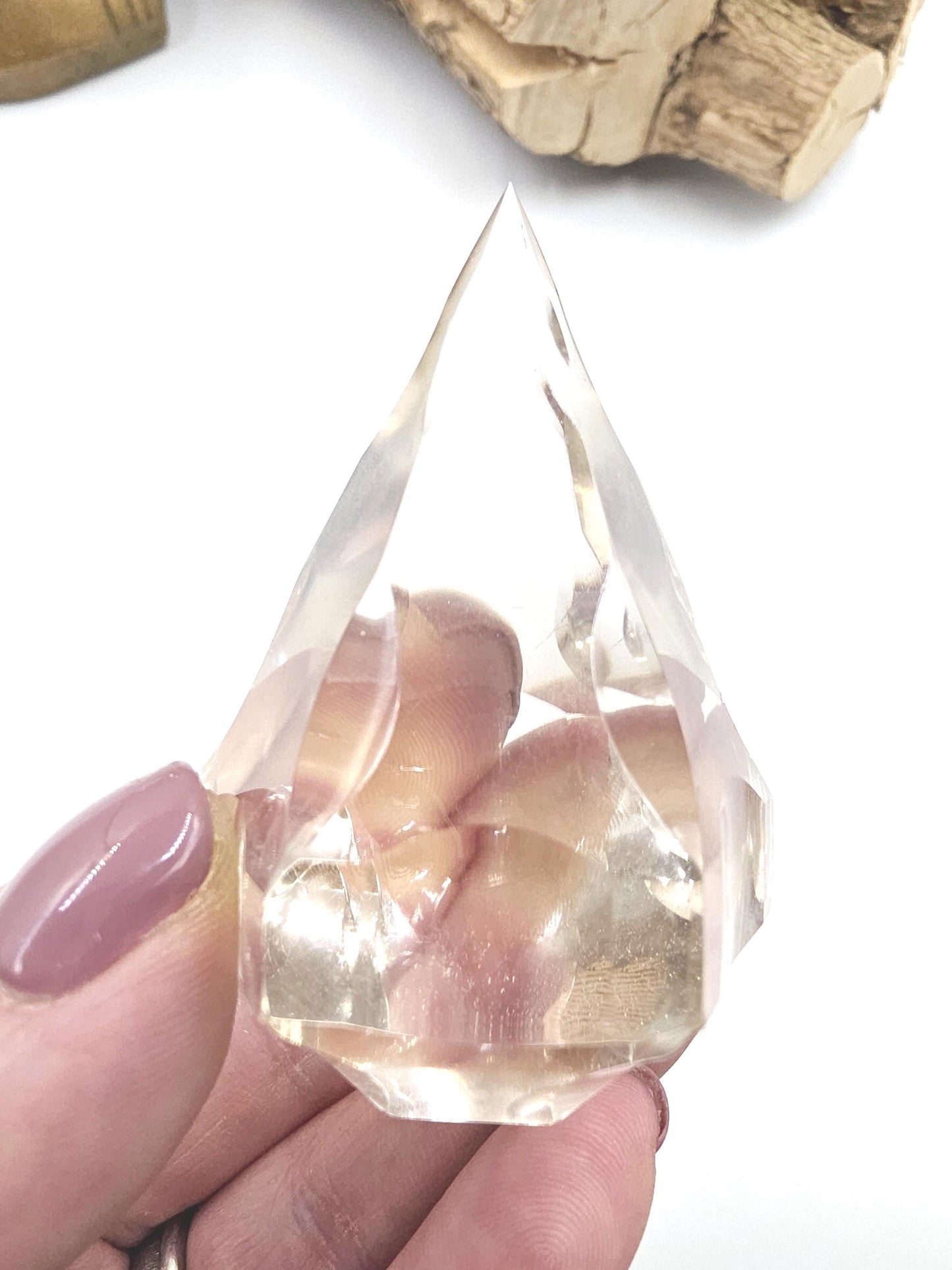 Faceted Clear Quartz Diamond – Energy Amplification, Clarity & Healing Crystal, 125g