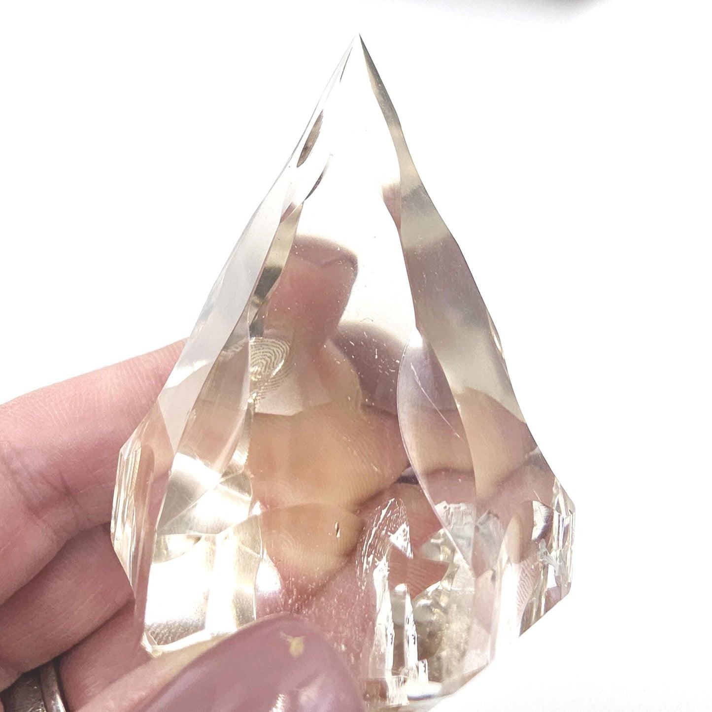Faceted Clear Quartz Diamond – Energy Amplification, Clarity & Healing Crystal, 125g