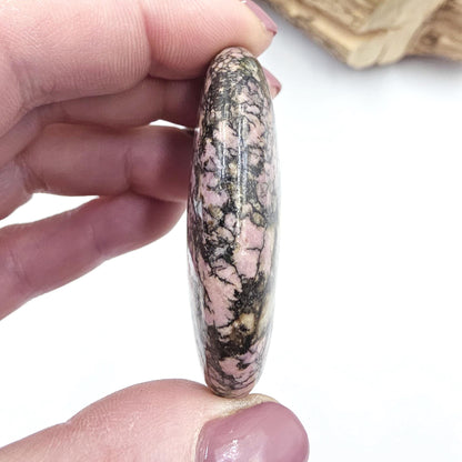 Rhodonite Palm Stone – Emotional Healing, Compassion & Grounded Heart Support Crystal, 60g
