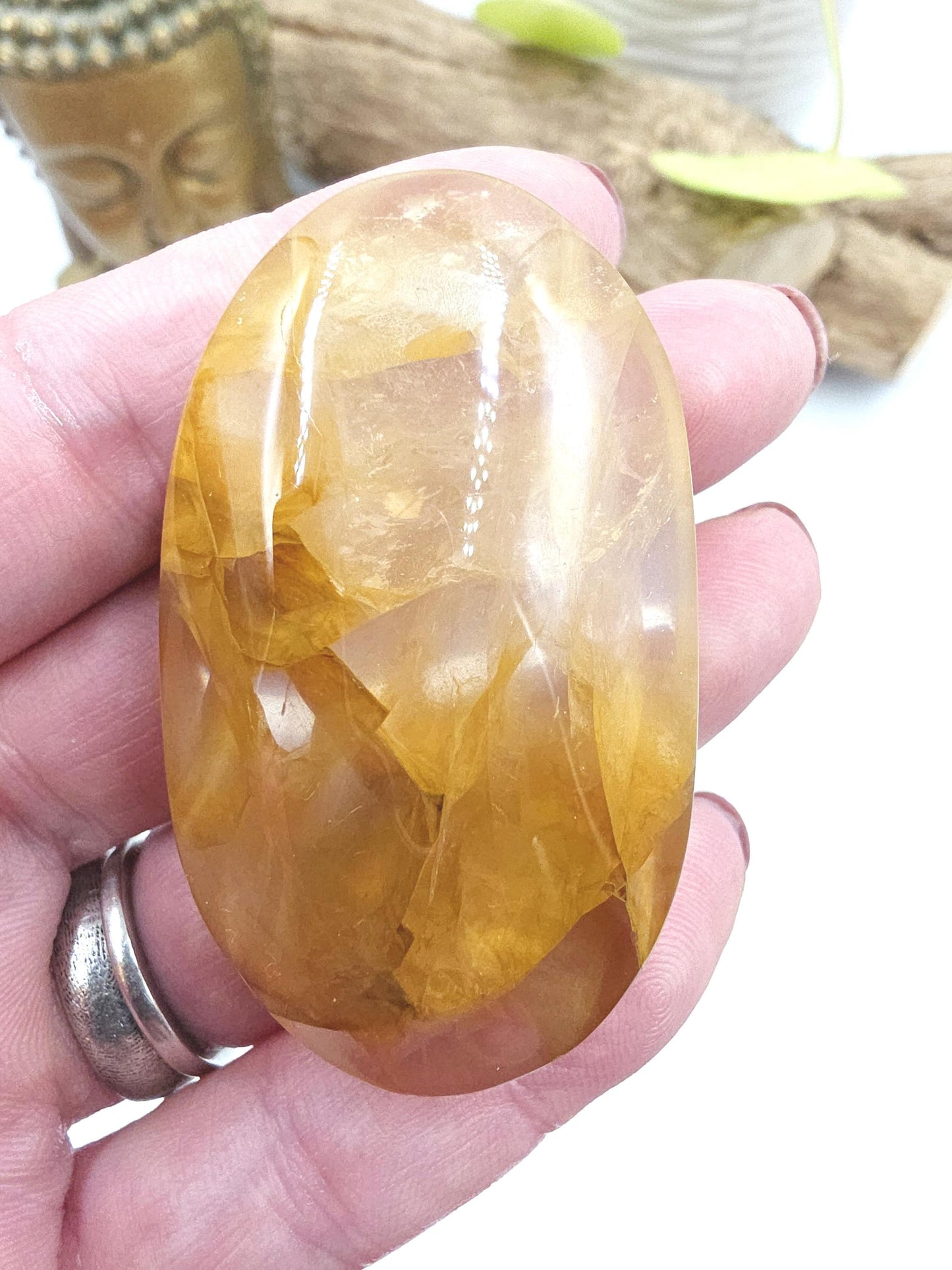 High Grade Golden Healer Palm Stone – Deep Healing & Spiritual Balance Crystal, 60g