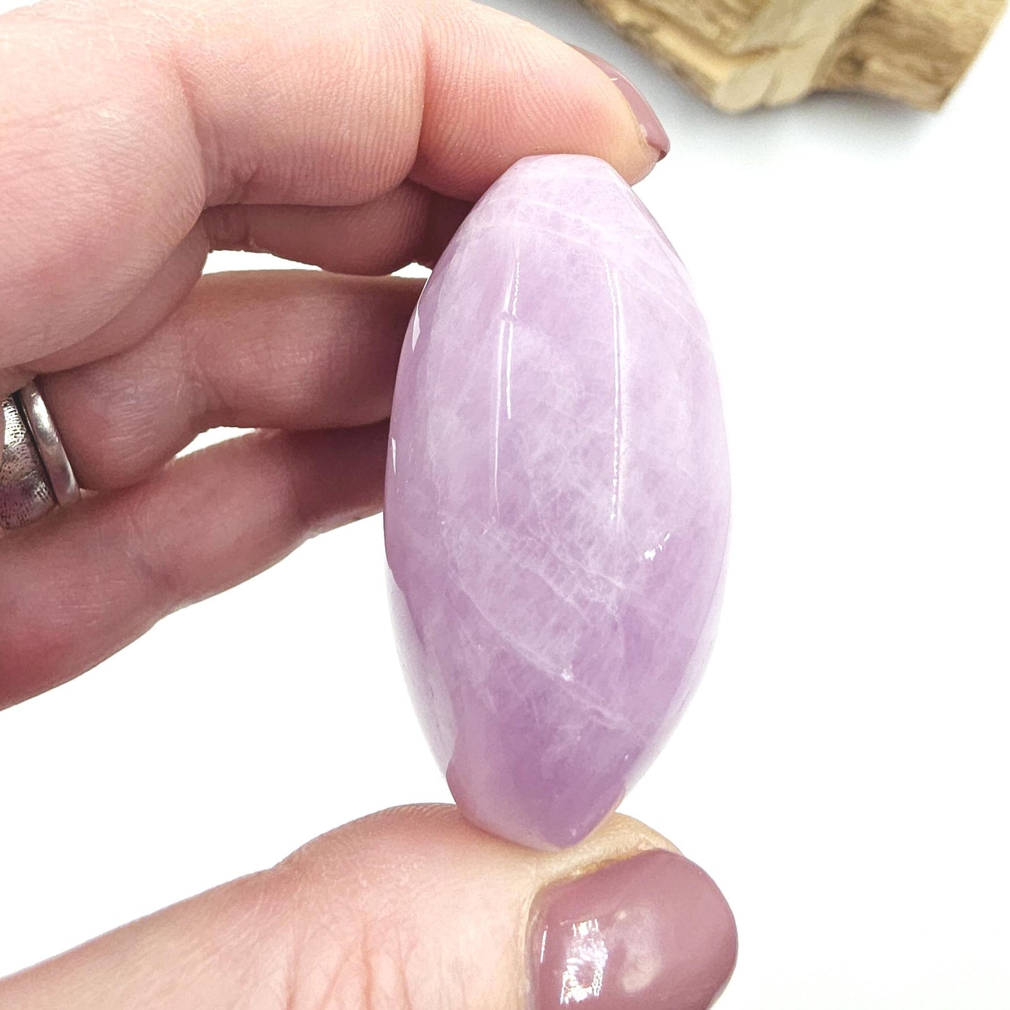 Flashy Chunky Kunzite Crystal Palm Stone - Heart Chakra & Emotional Healing Crystal, 100g