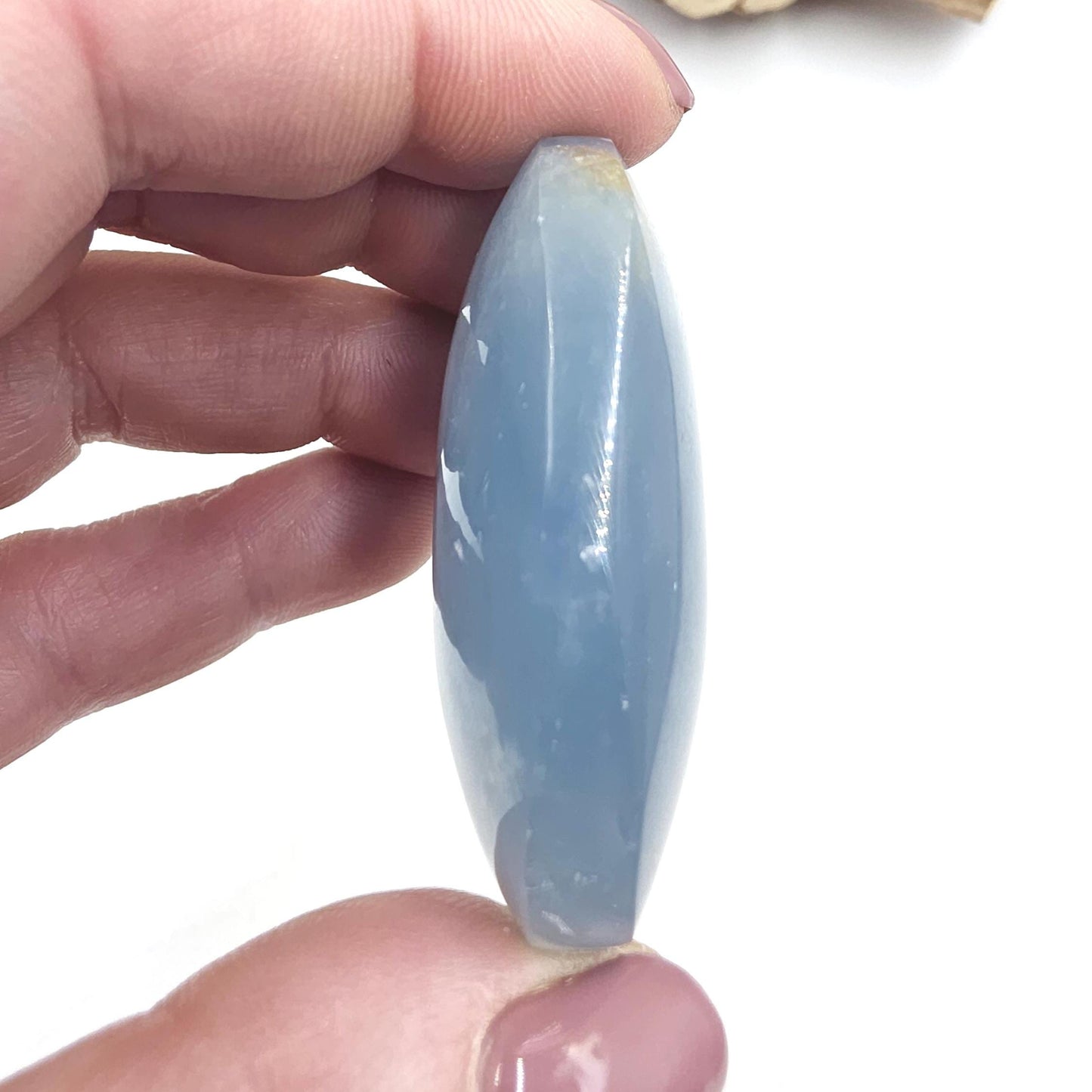 Blue Onyx Palm Stone – Calm, Strength & Throat Chakra Energy Crystal, 45g