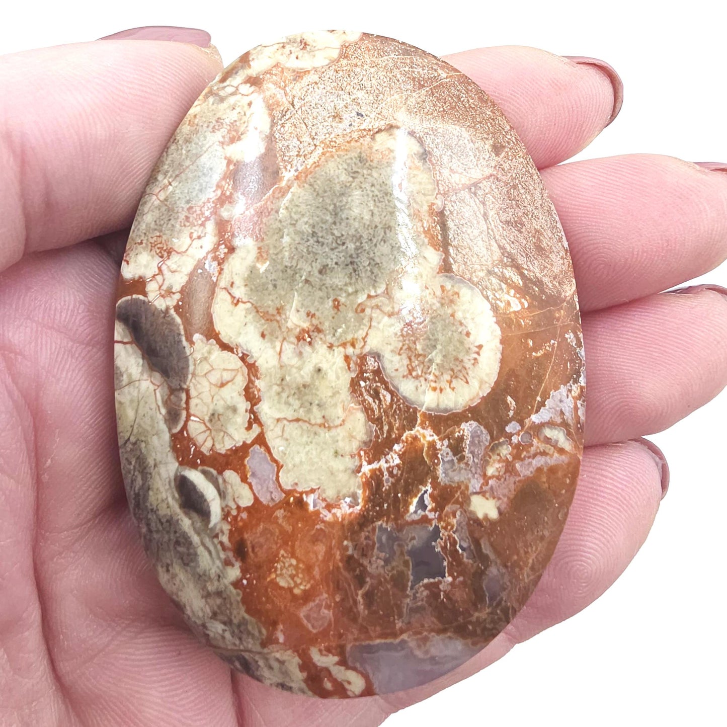 Money Agate Palm Stone – Abundance, Stability & Root Chakra Crystal, 100g