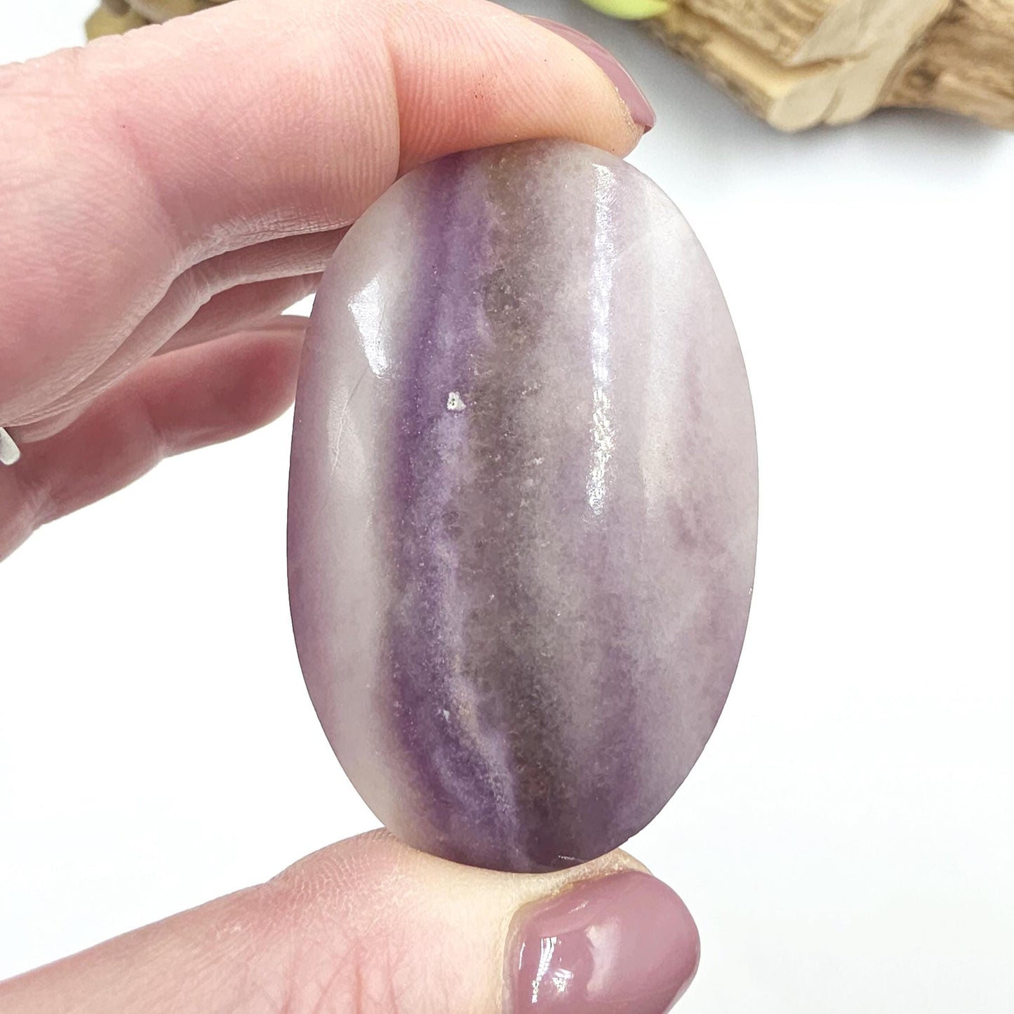 Silk Fluorite Palm Stone – Clarity, Calm & Soothing Flow Energy Crystal, 70g