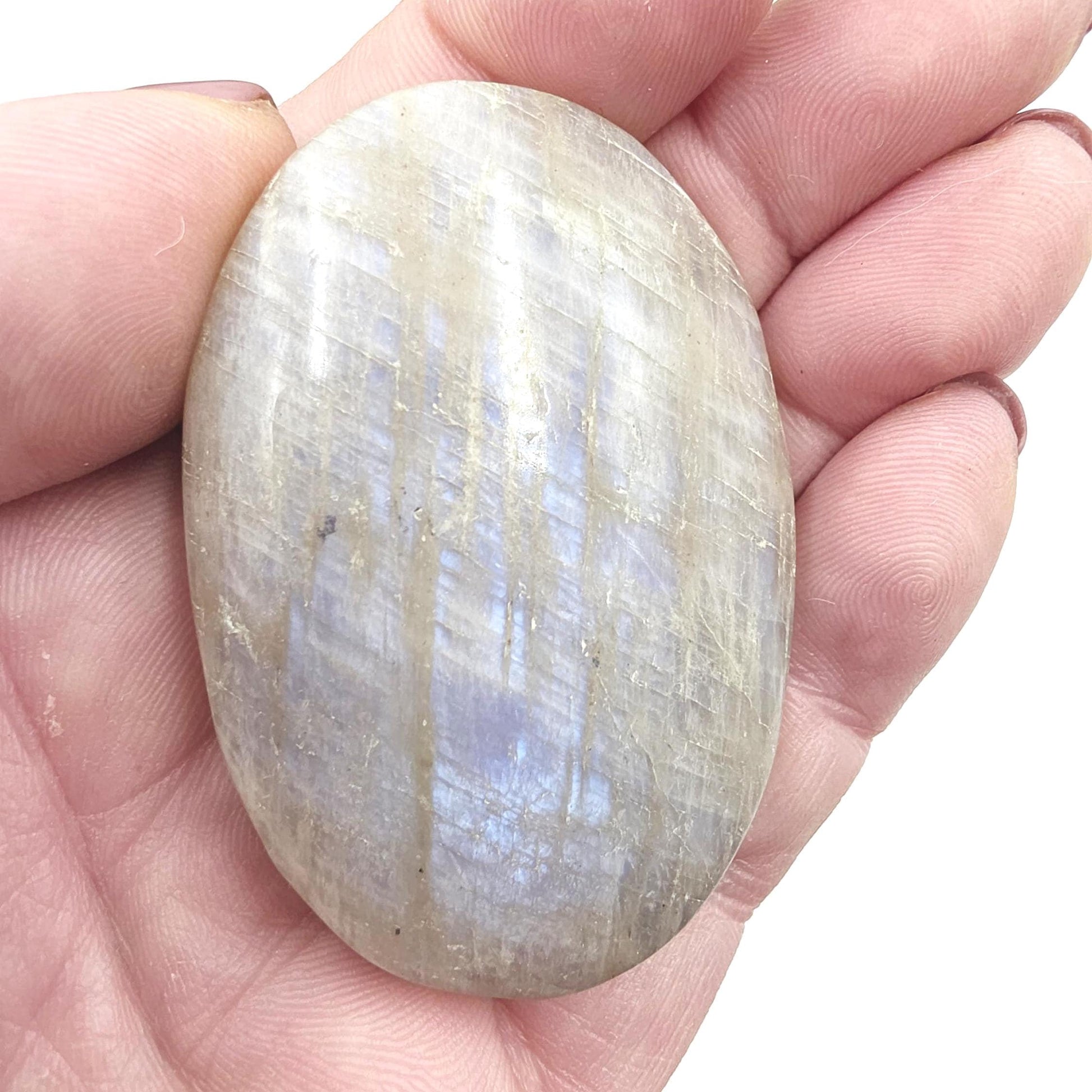 Blue Moonstone Palm Stone – Intuition, Emotional Balance & Crown Chakra Crystal, 65g