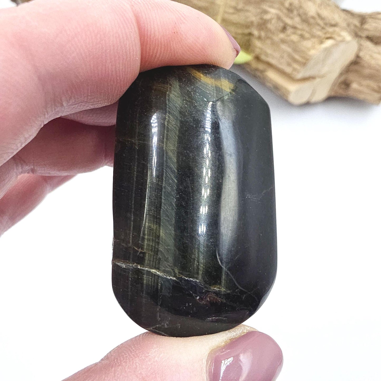 Blue Tiger's Eye Palm Stone - Protection & Intuition Healing Crystal, 50g